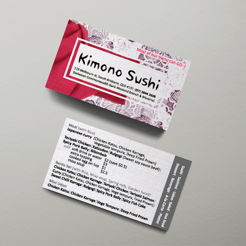 Business card- Kimono sushi graphic design illustration
