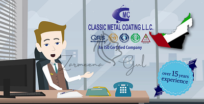 UAE's Classic Metal Coating and Electroplating Company 2d 2d animation advertising animation branding cartoon character character design classic company design digital marketing graphic design illustration marketing metal motion graphics uae vector vyond