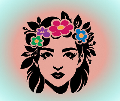 Pretty girl logo autotype branding design dribble flower girl illustration logo photos photoshop pretty ui