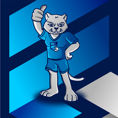 Cat with blue t-shirt logo design branding design esport logo esport logo design graphic design illustration logo logo design vector