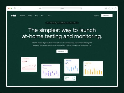 Vital — digital health API api api integration clean design digital health fitness fitness tech health tech illustration landing page lp typography ui ux wearables web webdesign welness