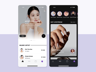 Booking Artist Makeup app artist design inter interface korean style makeup mobile app ui uxui