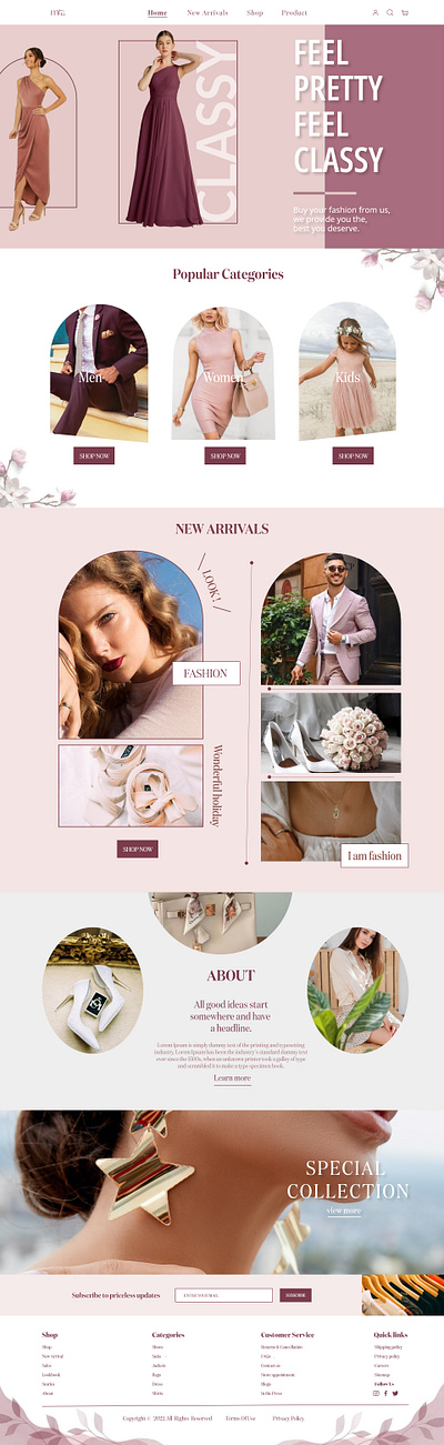 Fashion Web Layout branding graphic design logo ui