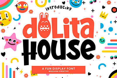 Dolita House Fun Display Font animation branding design font fonts graphic design illustration logo nostalgic