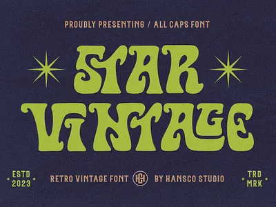 Star Vintage Font - Retro Vintage Display Font Free! 70s aesthetic brand cursive font fonts hipster logo logotype old psychedelic retro serif shirt type typeface typography vintage west western