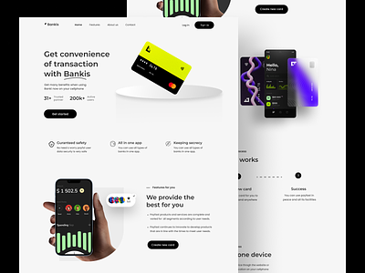 Digital Banking Landing Page Website bank card crypto digital banking finance fintech home page landing landing page landingpage mobile banking money payment getway product designer ui uiux ux web design web page website design