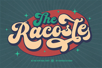 Racoste Lettering Retro Vintage Font - Free Font art canva chunky design font fonts free free font funky groovy handdrawn letter lettering logo logotype nineties retro typeface typography vintage
