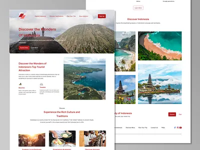 Discover Indonesia Landing Page dailyui design desktop indonesia minimal screen ui uidesign uiuxdesign website