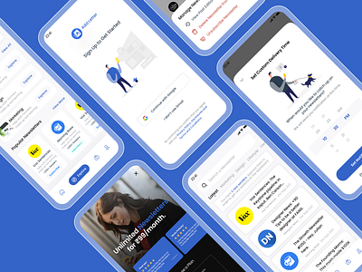 Design for Add Letter - A Newsletter Reading and Discovery App app design app ui illustration latest news app material design mobile app news app newsletter newsletter app paywall reading app ui ux