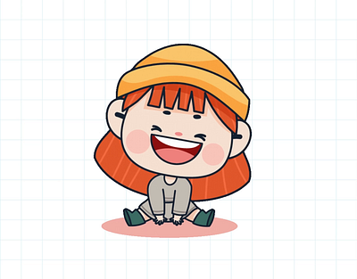 Animated loop character girl laugh animatedlaughter gifloop joyfulmoments