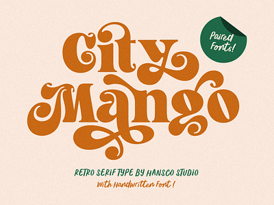 City Mango Font - Retro Serif Font Free 60s aesthetic art awesome canva chunky cool curly font fonts groovy instagram lettering logo logotype retro serif typeface typography vintage