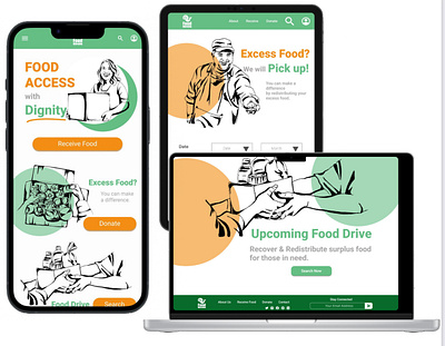 App/responsive website for food donation app design illustration illustrstiom ui ux