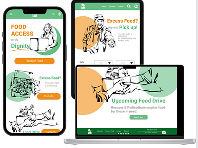 App/responsive website for food donation app design illustration illustrstiom ui ux