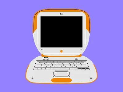 iBook Clamshell 2000s apple illustration laptop vector vector art vector illustration