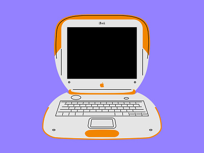 iBook Clamshell 2000s apple illustration laptop vector vector art vector illustration