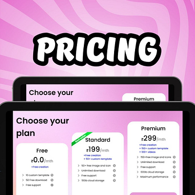 Dailyui30:pricing adobephotoshop dailyui design figma interfacedesign money pink plan pricing simple ui web webdesign