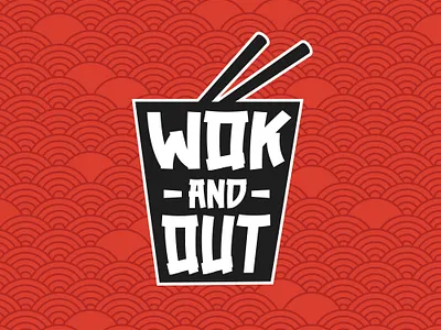 Wok and Out Logo branding food graphic design logo logod wok