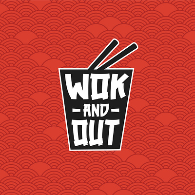 Wok and Out Logo branding food graphic design logo logod wok