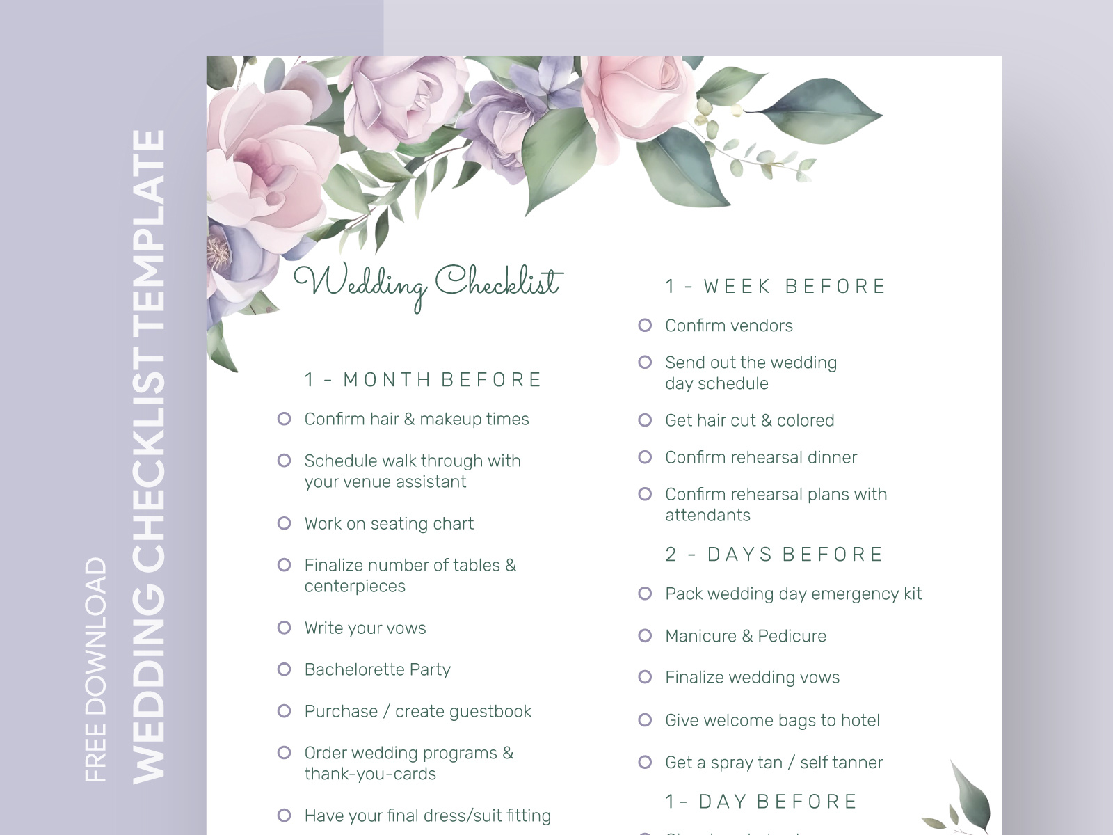 Summer Wedding Checklist Free Google Docs Template by Free Google Docs ...