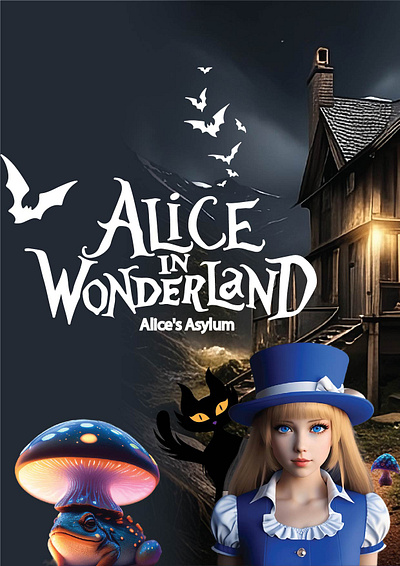 Alice in Wonderland alice alice in wonderland art cartoon cat design disney downsign haunted house illustration magic sam omo spooky wonderland