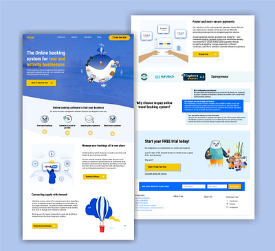 Tour booking landing page design figma illustration landing page online booking travel and tour ui