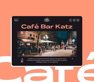 Cafe&Bar Katz animation bar cafe colors concept landing page ui web design