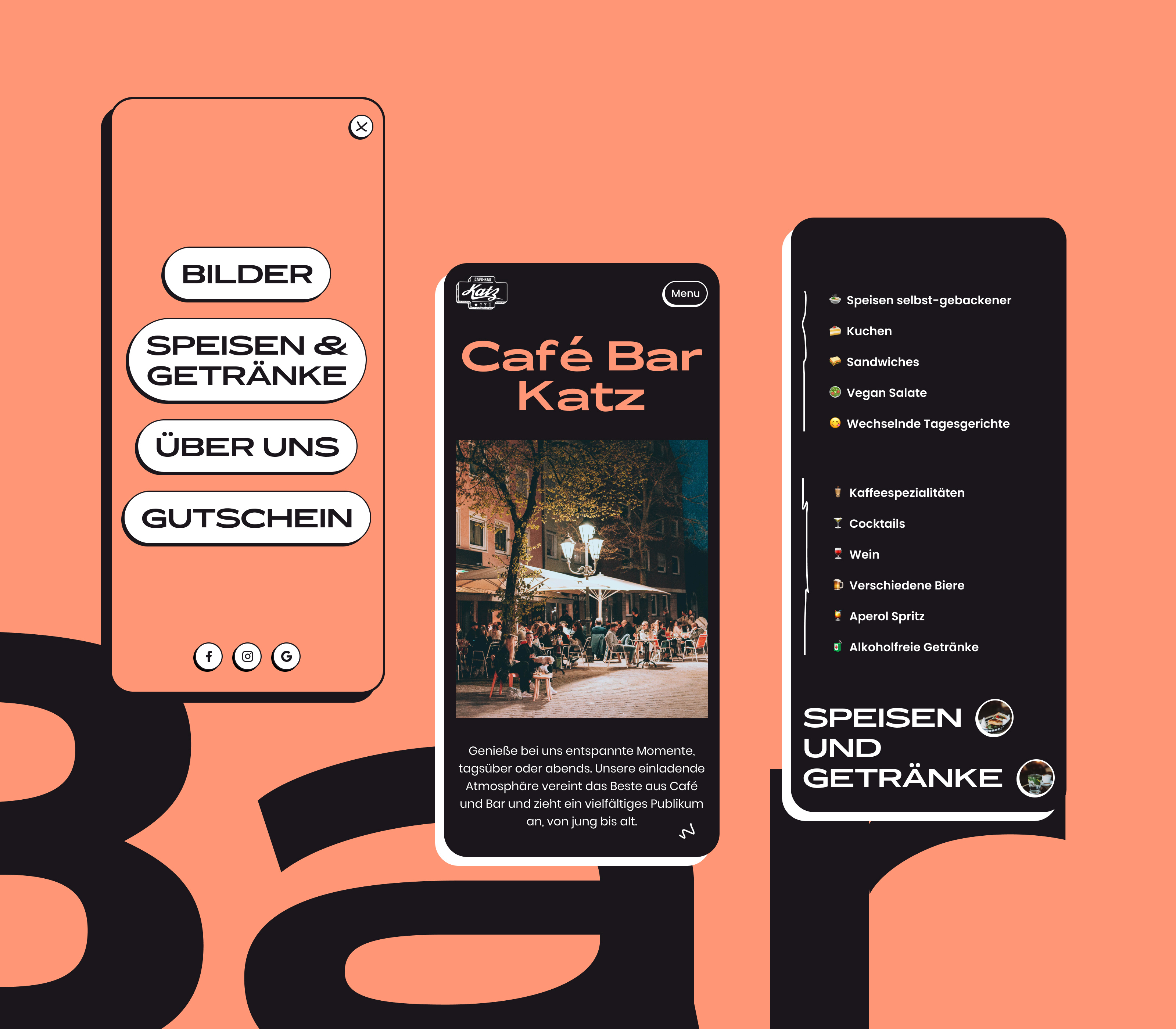 Cafe&Bar Katz adaptive bar cafe color creative landing page mobile mobile first responsive ui web design website