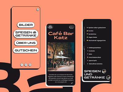 Cafe&Bar Katz adaptive bar cafe color creative landing page mobile mobile first responsive ui web design website