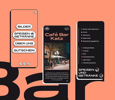 Cafe&Bar Katz adaptive bar cafe color creative landing page mobile mobile first responsive ui web design website
