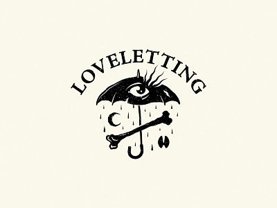 Loveletting bones branding dark design eye horror illustration logo love metal rain song umbrella witch