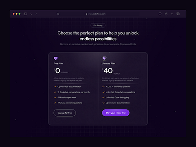 Pricing Page ai clean codeassistant design figma landing page pricing ui