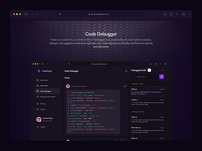 Code Debugger ai clean code code debugger design figma landing page ui