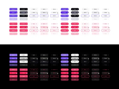 Buttons ✨ button buttons clean dark dark mode design system ghost minimal pill primary rounded secondary tertiary ui ui kit