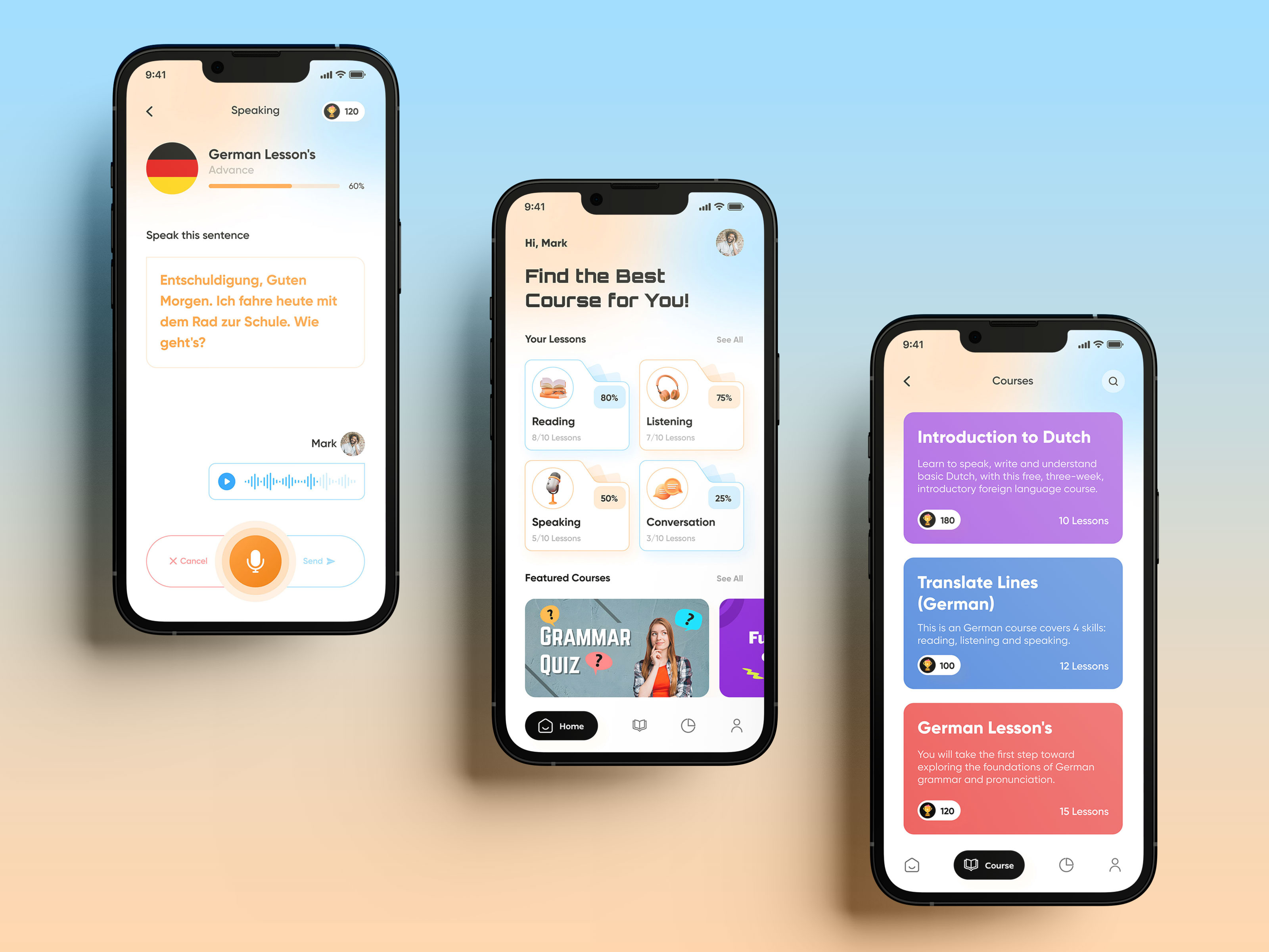 Latest Language Learning Mobile App Design by CMARIX on Dribbble