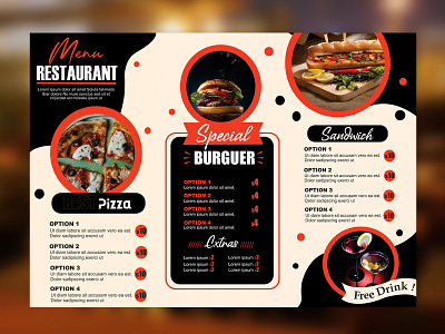 resturant menu banner branding coral design graphic design illustration logo photoshop poster restaurant menu ui vector
