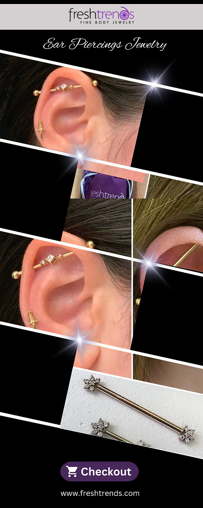 Ear Piercing- Gold & Diamond Jewelry | FreshTrends ear jewelry ear piercings jewelry