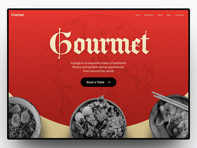Gourmet - Restaurant Website booking branding food graphic design landing page reservation restaurant ui web design website