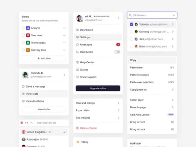 Dropdown component | 💠Pebble UI app clean design minimal ui ux web