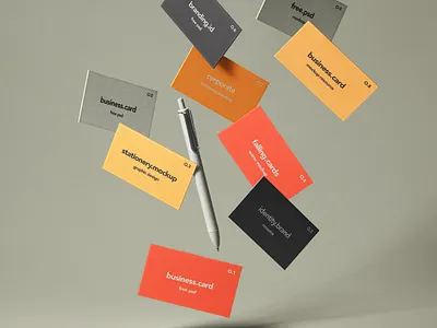 Free Falling Psd Business Cards Mockup Set branding mockup business card mockup