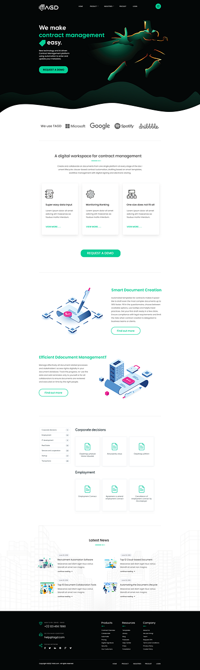 Contract Automation Website automation contract graphic design landing technology ui ux website