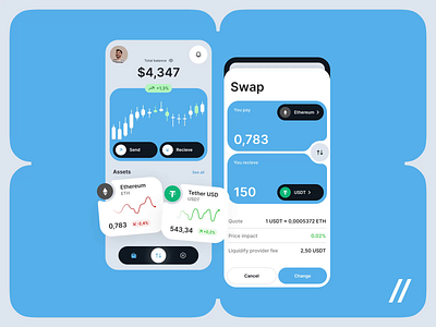 Cryptowallet Mobile iOS App android animation app crypto cryptowallet dashboard design finance fintech ios mobile mobile ui motion design motion graphics purrweb ui ux wallet