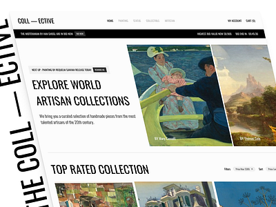 Art Collection Landing Page art collection design gallery ui website