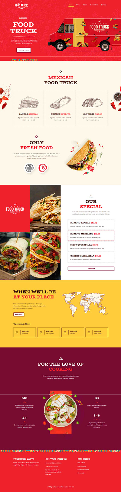 Food truck online shop website design ecommerce elementro figma online shop ui ui ux design web web design website wordpress