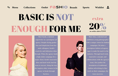 FASHIO Web page Design branding design logo typography ui webdesign