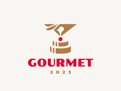 Gourmet cakes concept hand handmade logo
