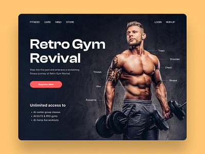 Gym Website Design Hero Section amazon app app design behance bodybuilding branding case study design dribbble e commerce fitness graphic design health illustration landing page ui web web design website website design