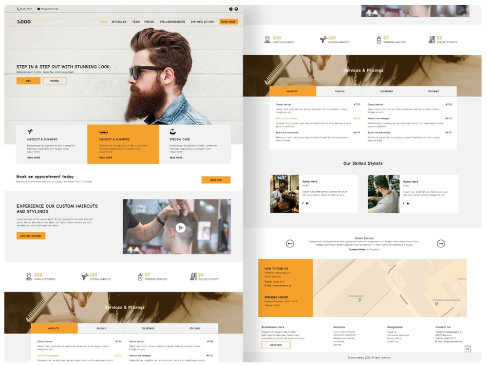 Online barber shop website design by Sabbir Mia on Dribbble