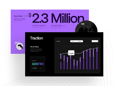 Pitch Deck Presentation Design (Data Visualization) chart data data visualization deck figma graph investor deck landing page layout pitch pitch deck pitch deck template powerpoint template presentation presentation template slide deck traction ui ux web