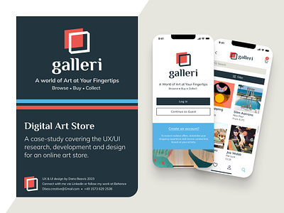 Galleri / case-study / an online art store app design application art store branding case study design experience graphic design interface mobile presentation ui user ux uxui