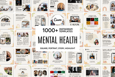 Mental Health Canva Template 3d aesthetic skincare animation branding design graphic design illustration instagram banner instagram bundle instagram design instagram feed instagram highlight instagram icon instagram pack instagram post instagram template logo motion graphics ui